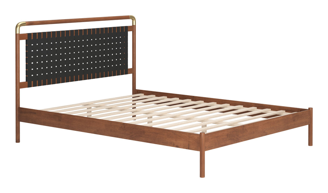 Zuo Netz Queen Bed Black & Walnut