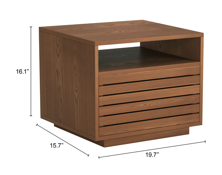 Zuo Slit Nightstand Walnut