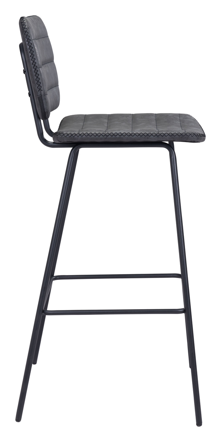 Zuo Boston Barstool (Set of 2) Vintage Black