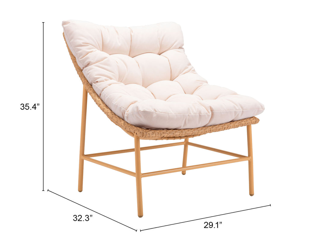 Zuo Merilyn Accent Chair Beige & Natural
