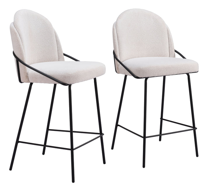 Zuo Jambi Counter Stool (Set of 2) Ivory