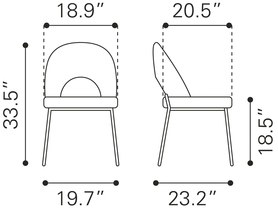 Zuo Torrey Dining Chair (Set of 2) Multicolor Print & Gray