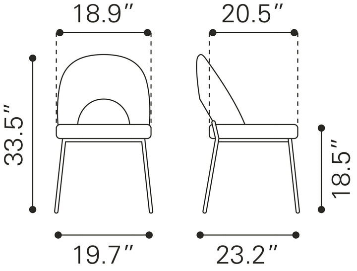 Zuo Torrey Dining Chair (Set of 2) Multicolor Print & Gray