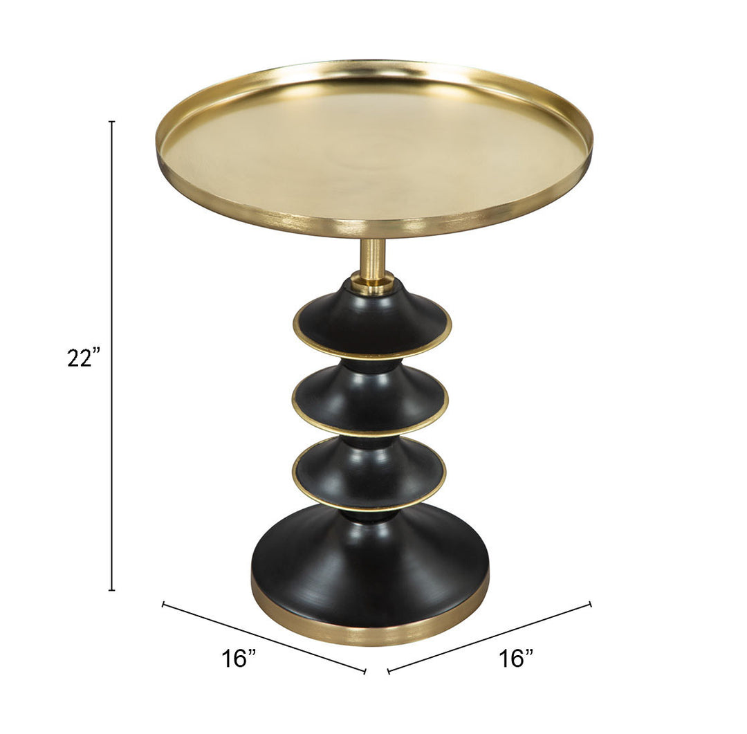 Zuo Donahue Side Table Gold & Black