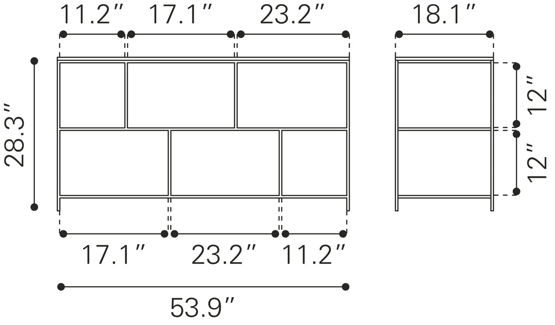 Zuo Singularity Console Table White & Black
