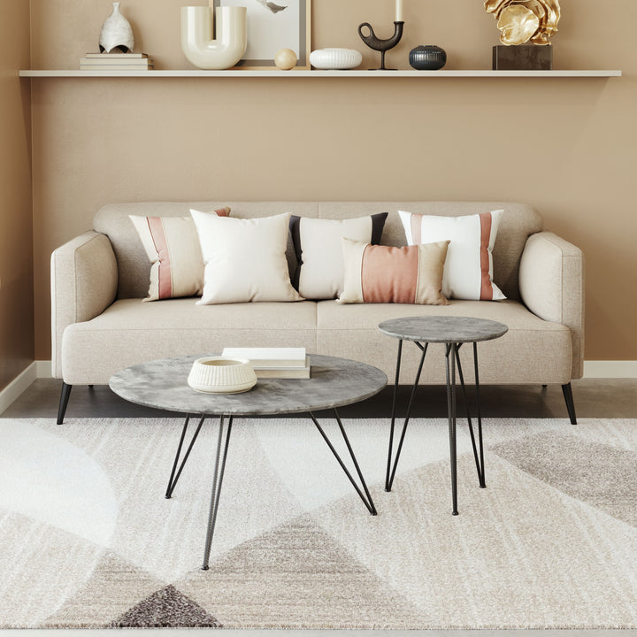 Zuo Kerris Coffee Table Set (2-Piece) Gray & Black
