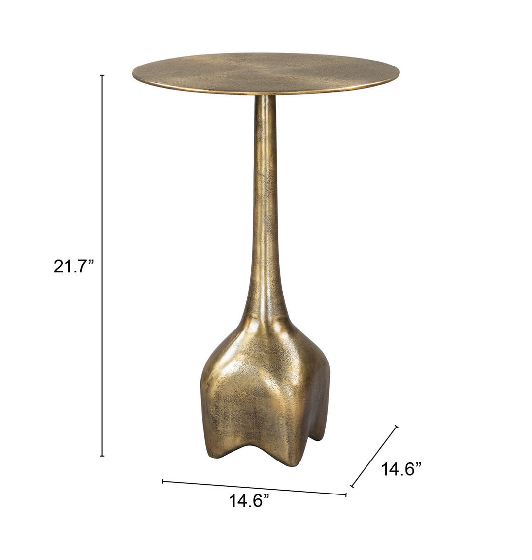 Zuo Lexi Side Table Antique Brass