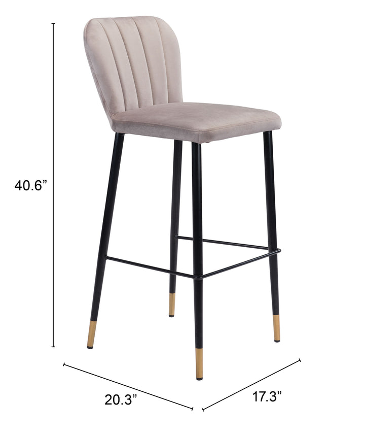 Zuo Manchester Barstool (Set of 2) Gray
