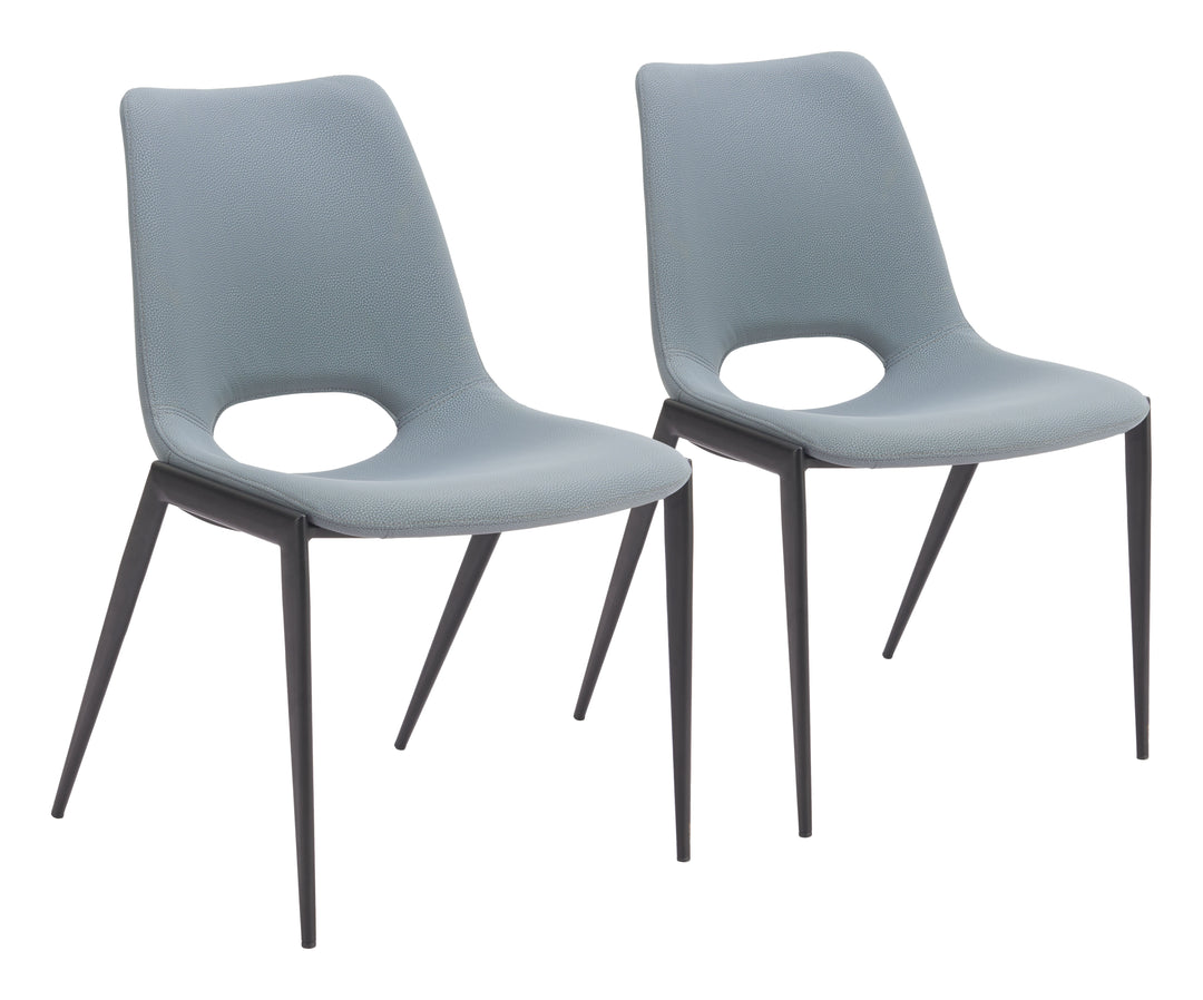 Zuo Desi Armless Dining Chair (Set of 2) Azure Gray
