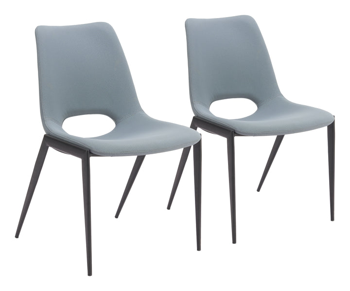 Zuo Desi Armless Dining Chair (Set of 2) Azure Gray