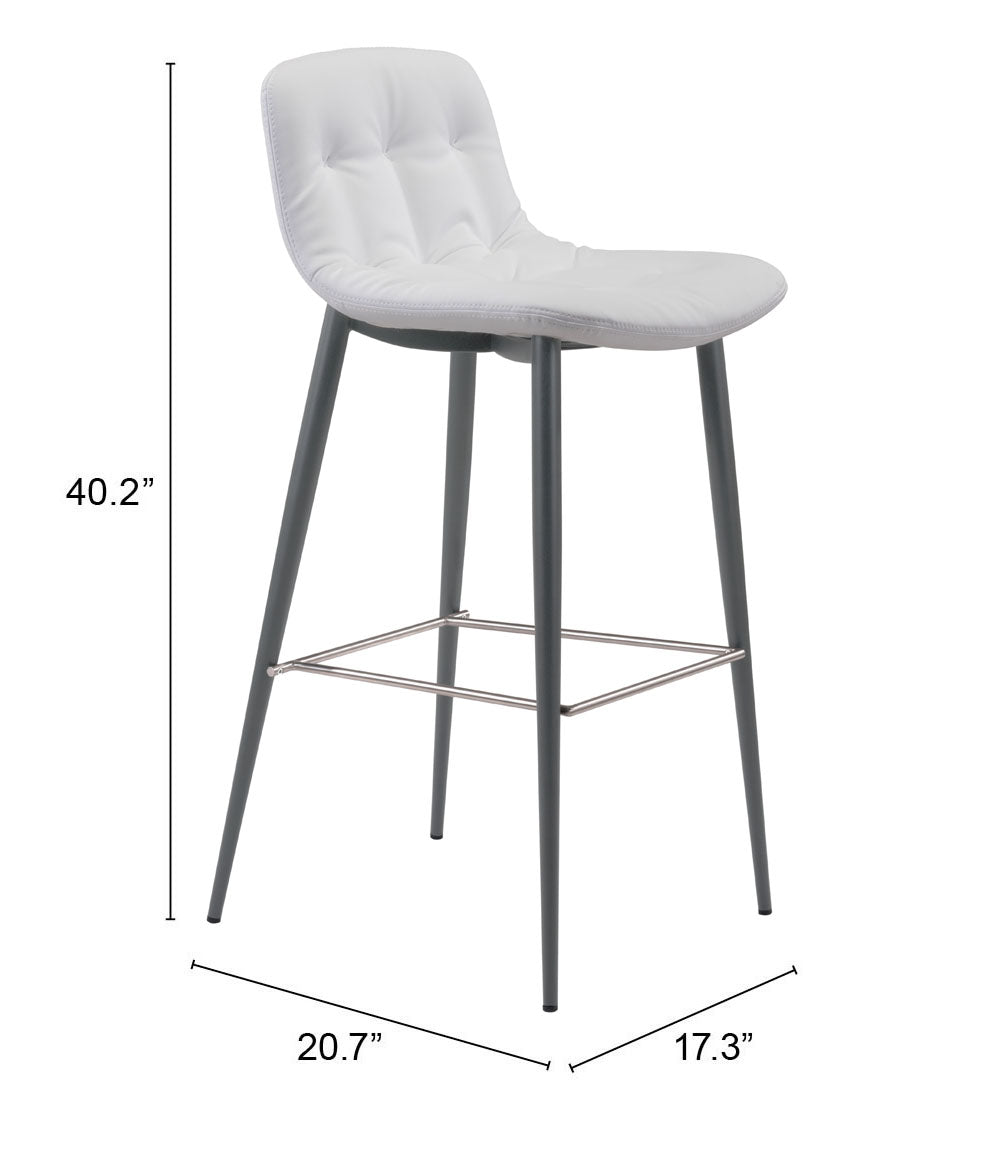 Zuo Tangiers Barstool (Set of 2) White