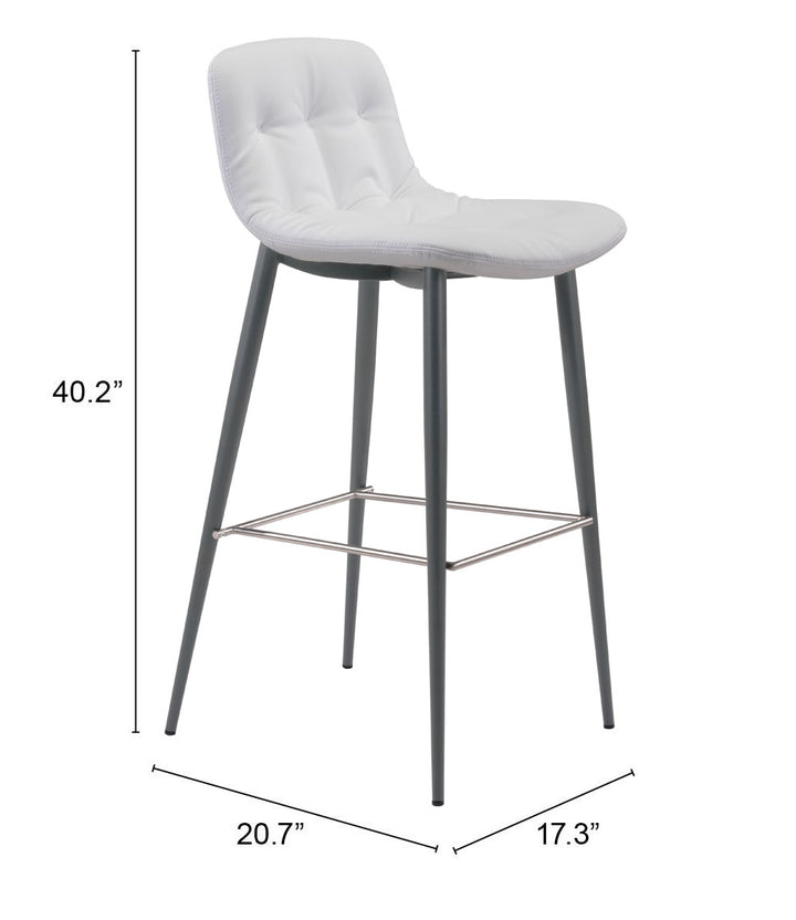 Zuo Tangiers Barstool (Set of 2) White