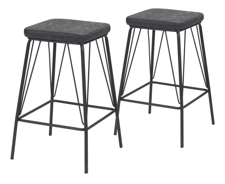 Zuo Samuel Counter Stool (Set of 2) Vintage Black
