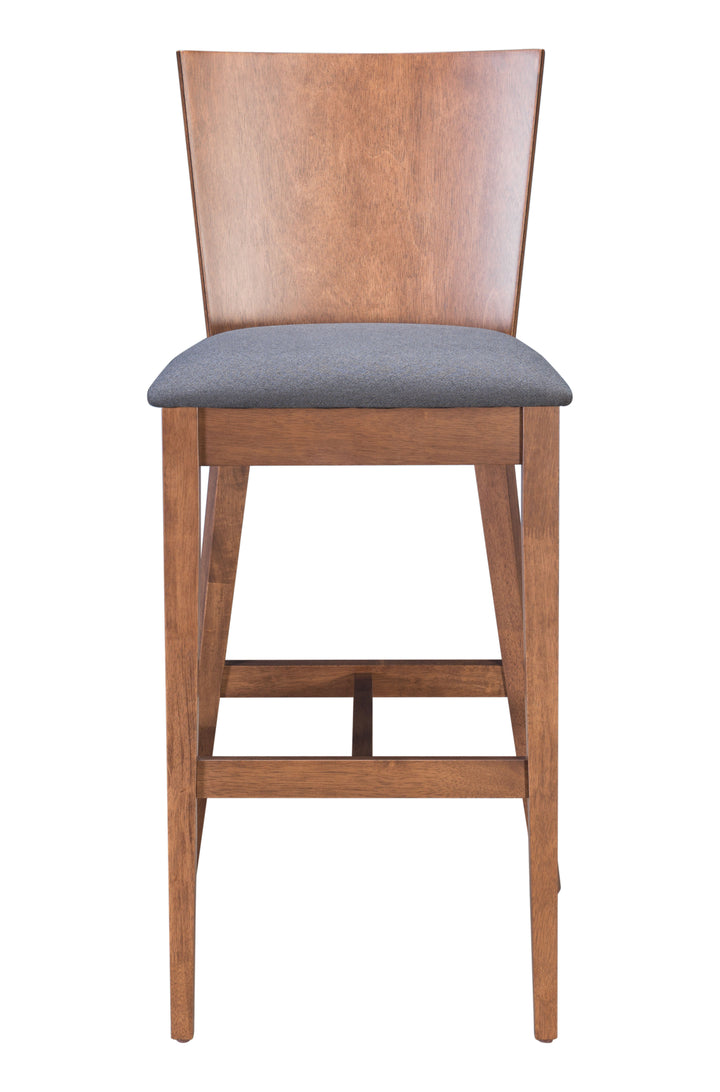 Zuo Ambrose Barstool (Set of 2) Walnut & Dark Gray