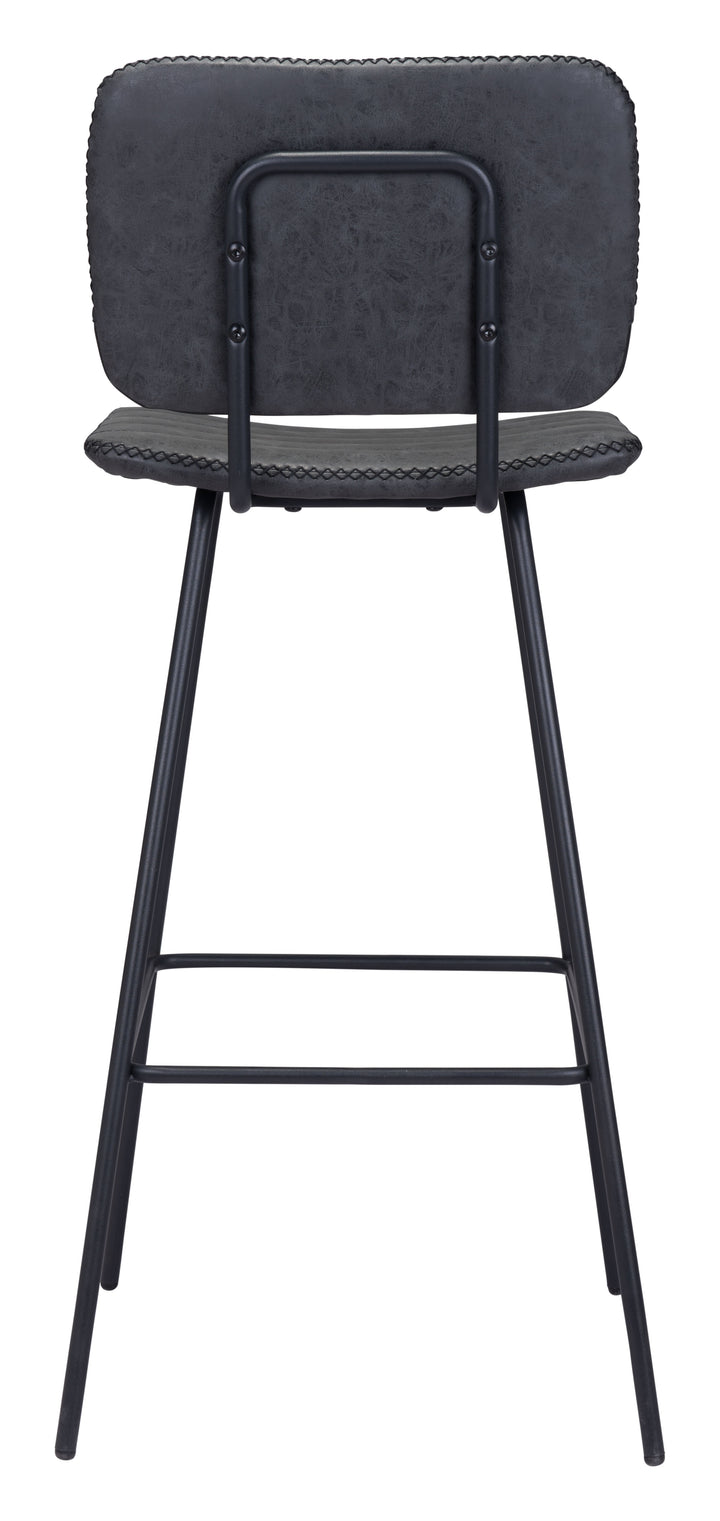 Zuo Boston Barstool (Set of 2) Vintage Black