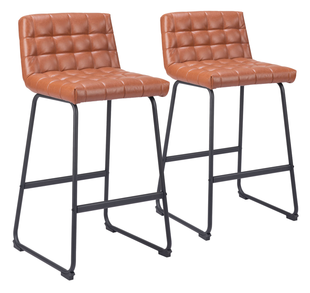Zuo Pago Barstool (Set of 2) Brown