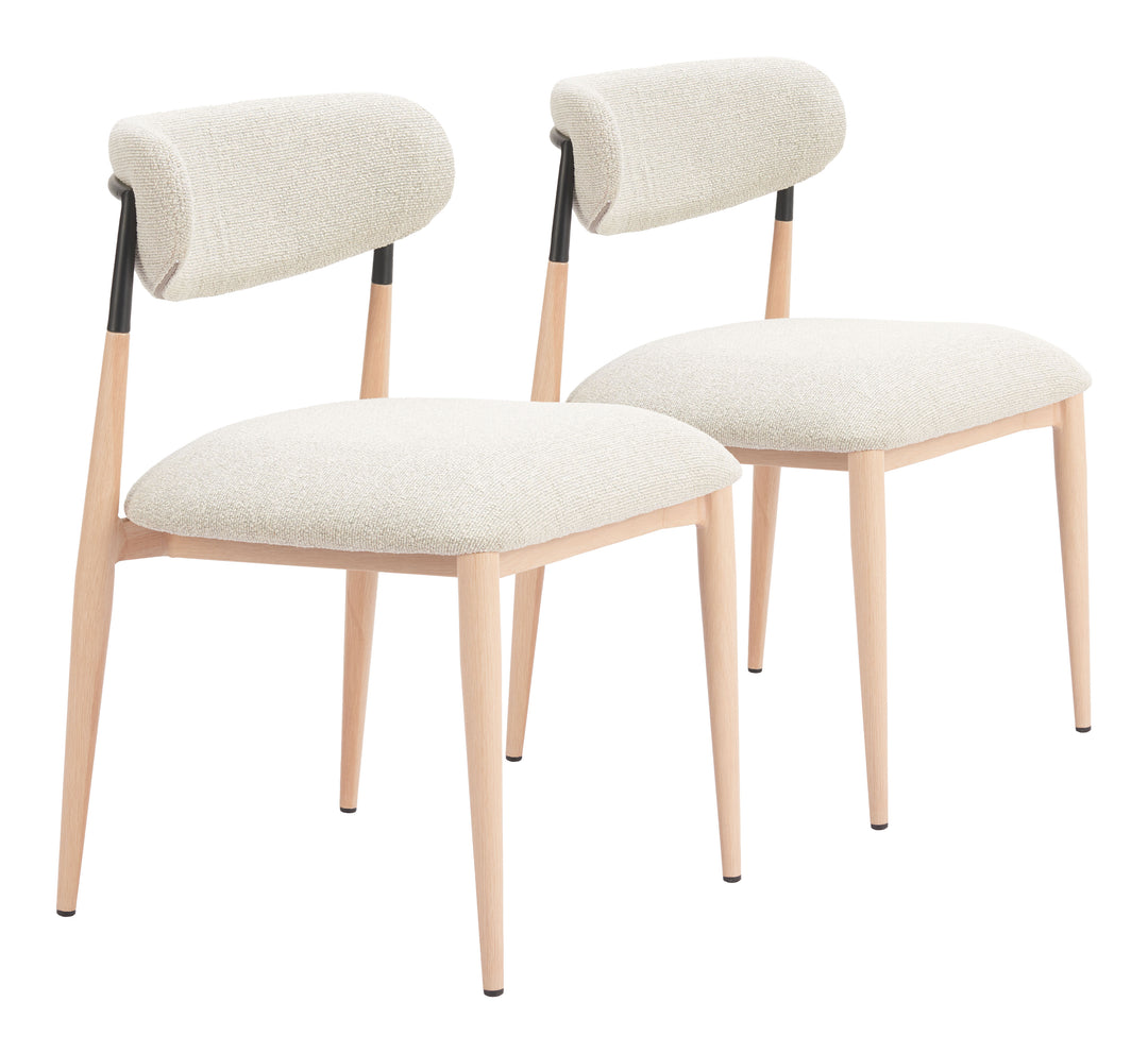Zuo Equinox Armless Dining Chair (Set of 2) Oyster Gray & Natural