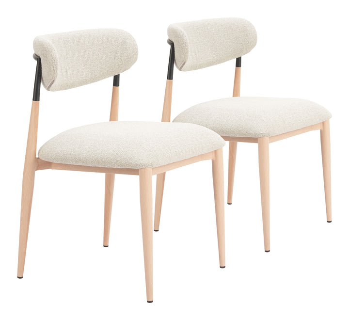 Zuo Equinox Armless Dining Chair (Set of 2) Oyster Gray & Natural