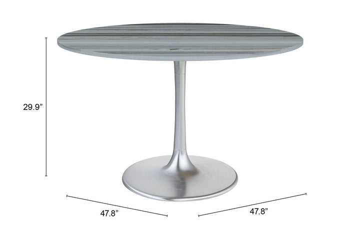 Zuo Star City Dining Table Gray & Silver