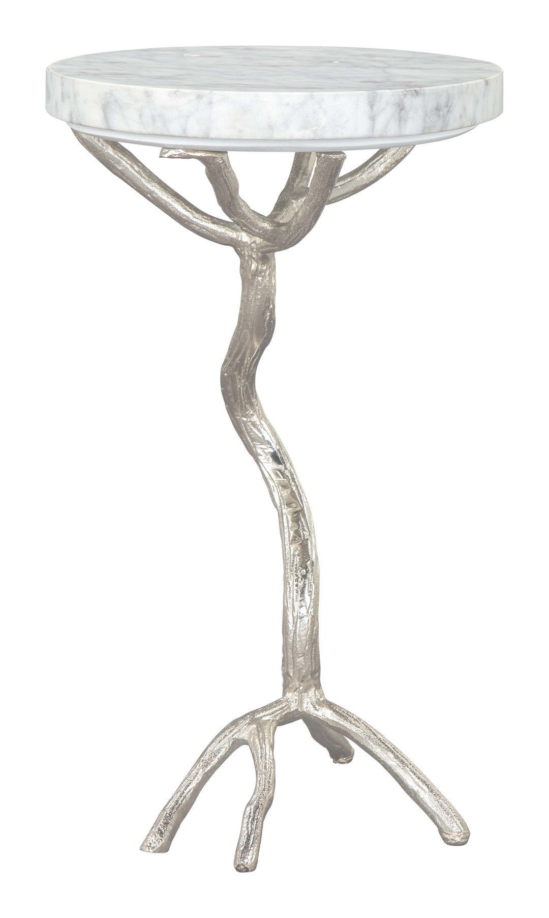 Zuo Joel Side Table White & Silver