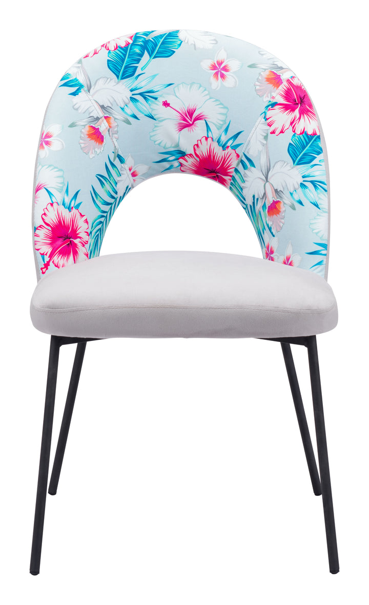 Zuo Torrey Dining Chair (Set of 2) Multicolor Print & Gray