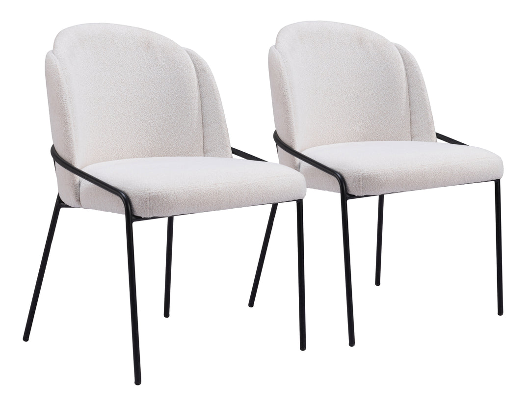 Zuo Jambi Dining Chair (Set of 2) Ivory