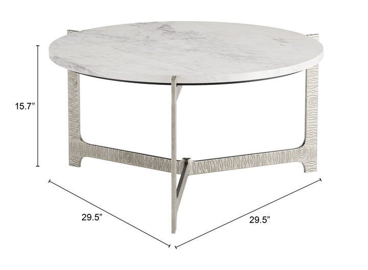 Zuo Barmas Coffee Table White & Silver