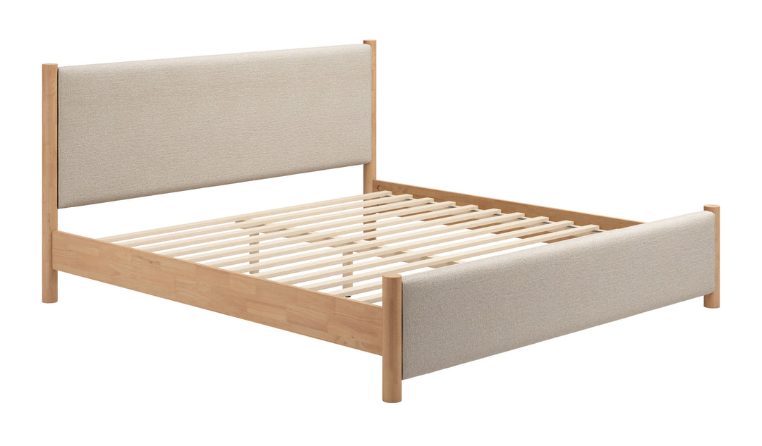 Zuo Hadi King Bed Beige & Natural