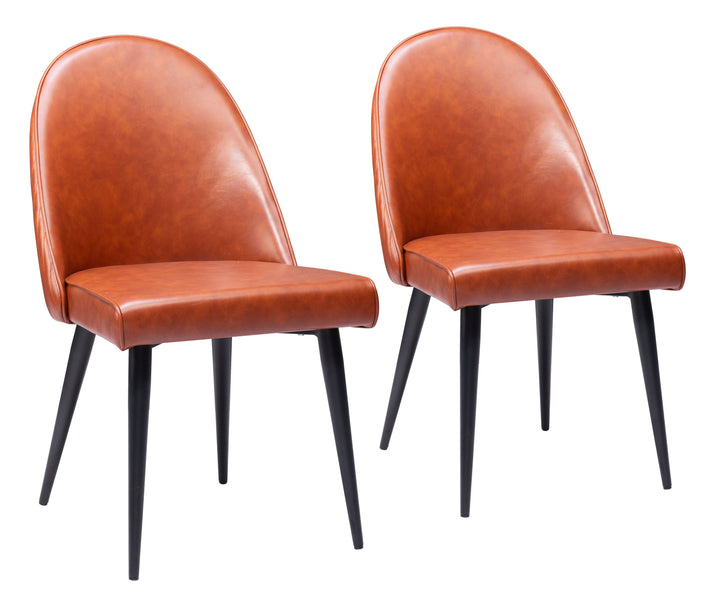 Zuo Silloth Armless Dining Chair (Set of 2) Brown