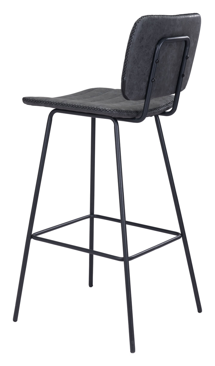 Zuo Boston Barstool (Set of 2) Vintage Black