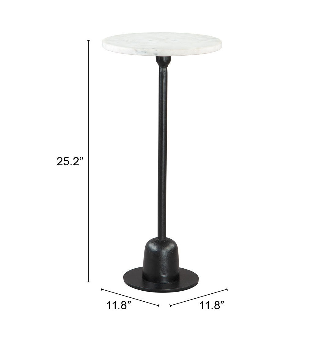 Zuo Woozy Side Table White & Black
