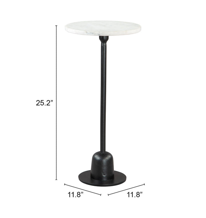 Zuo Woozy Side Table White & Black