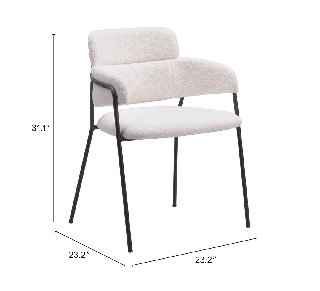Zuo Marcel Dining Chair (Set of 2) Cream