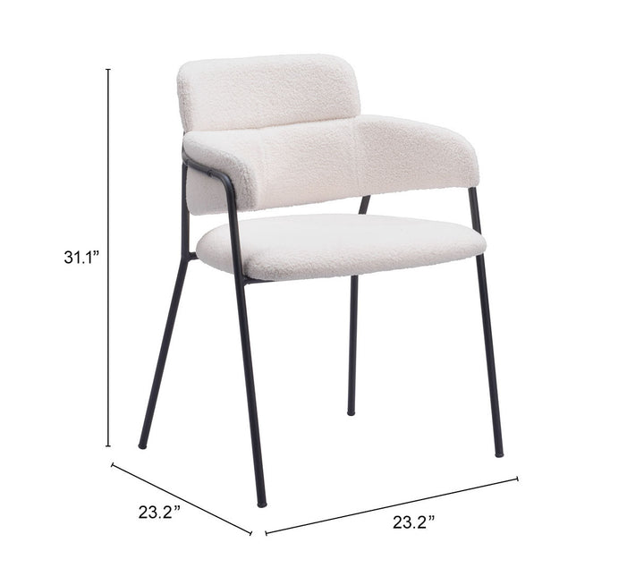 Zuo Marcel Dining Chair (Set of 2) Cream