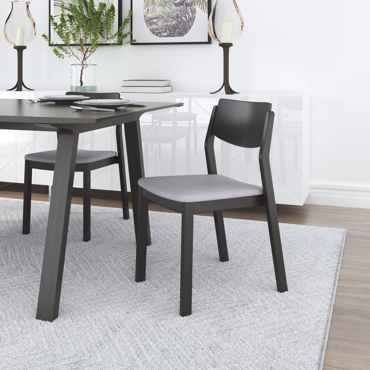 Zuo Desdamona Dining Chair (Set of 2) Gray & Black