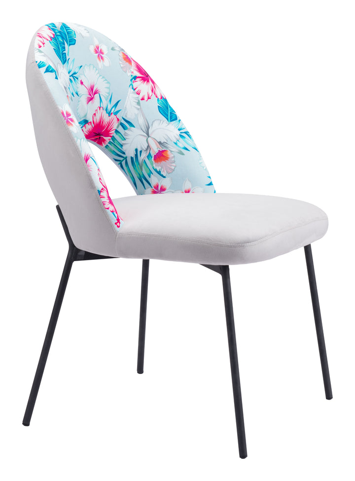 Zuo Torrey Dining Chair (Set of 2) Multicolor Print & Gray