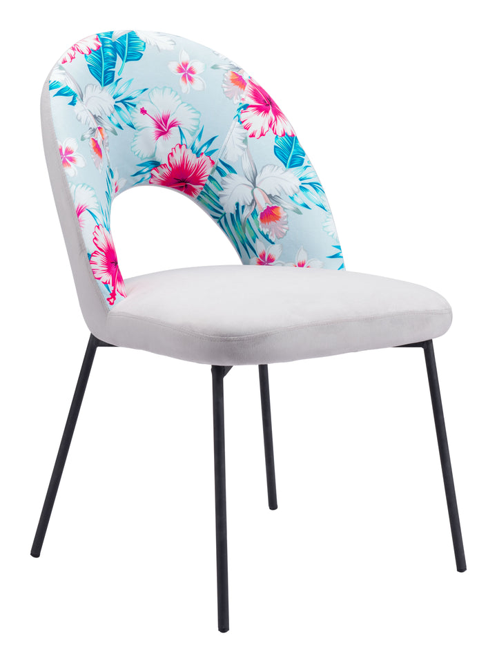 Zuo Torrey Dining Chair (Set of 2) Multicolor Print & Gray