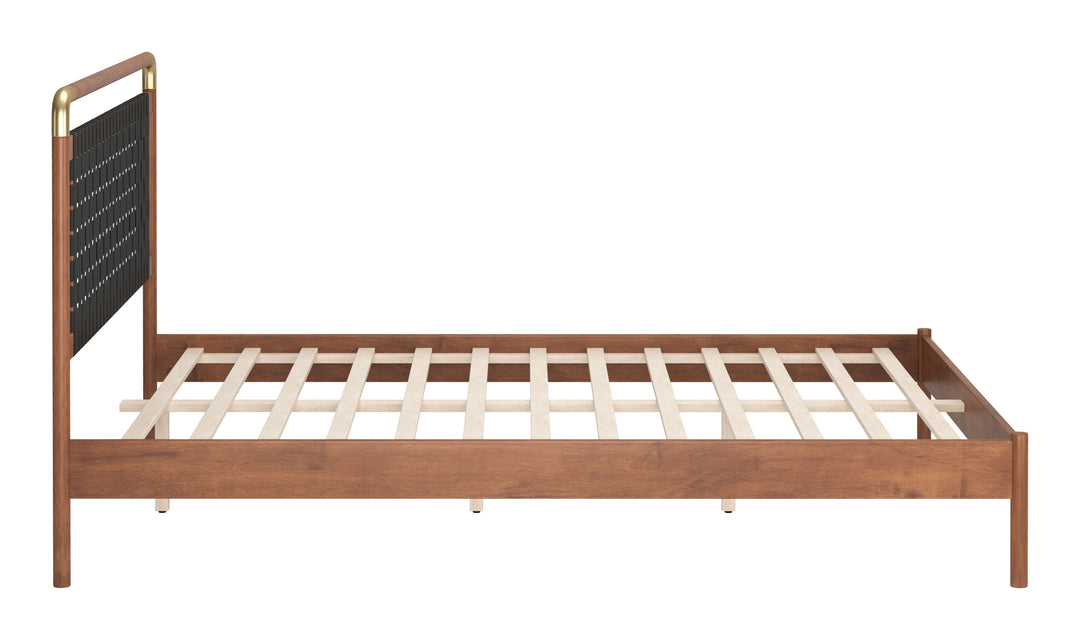 Zuo Netz Queen Bed Black & Walnut
