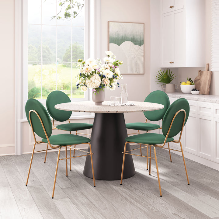 Zuo Odessa Dining Chair (Set of 2) Green & Gold