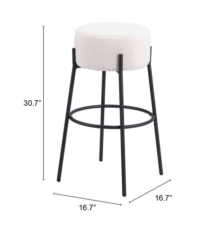 Zuo Blanche Barstool (Set of 2) Ivory