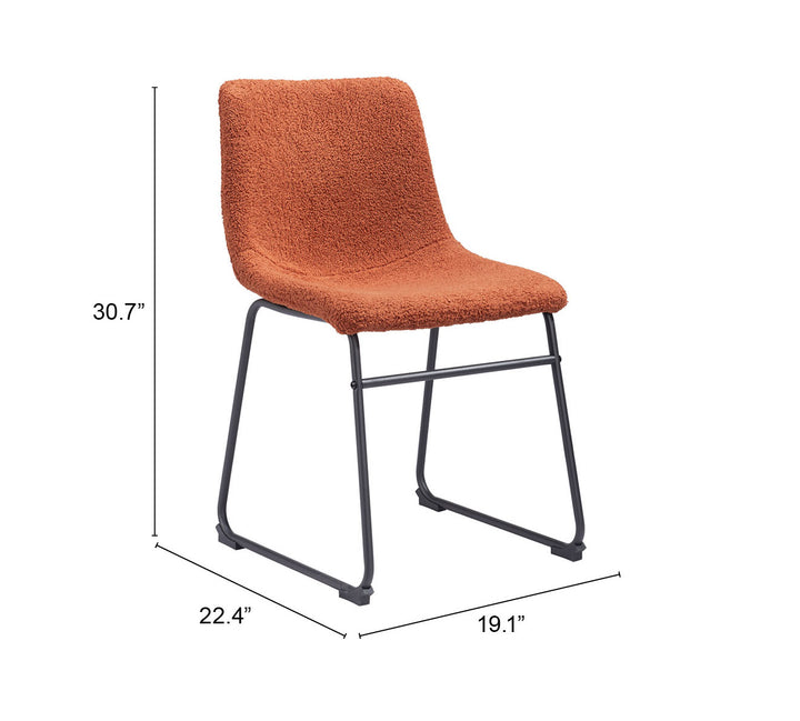 Zuo Smart Dining Chair (Set of 2) Burnt Orange