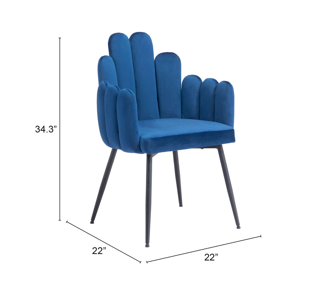 Zuo Noosa Dining Chair (Set of 2) Navy Blue