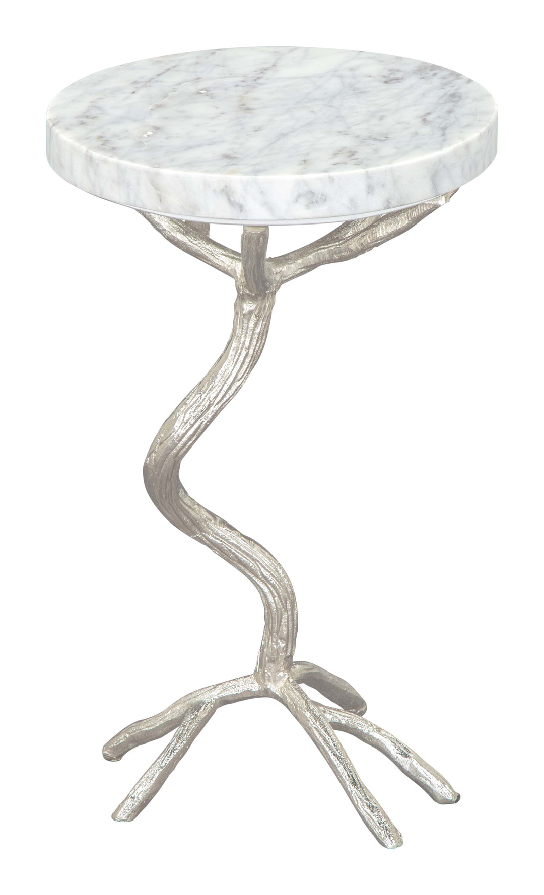 Zuo Joel Side Table White & Silver