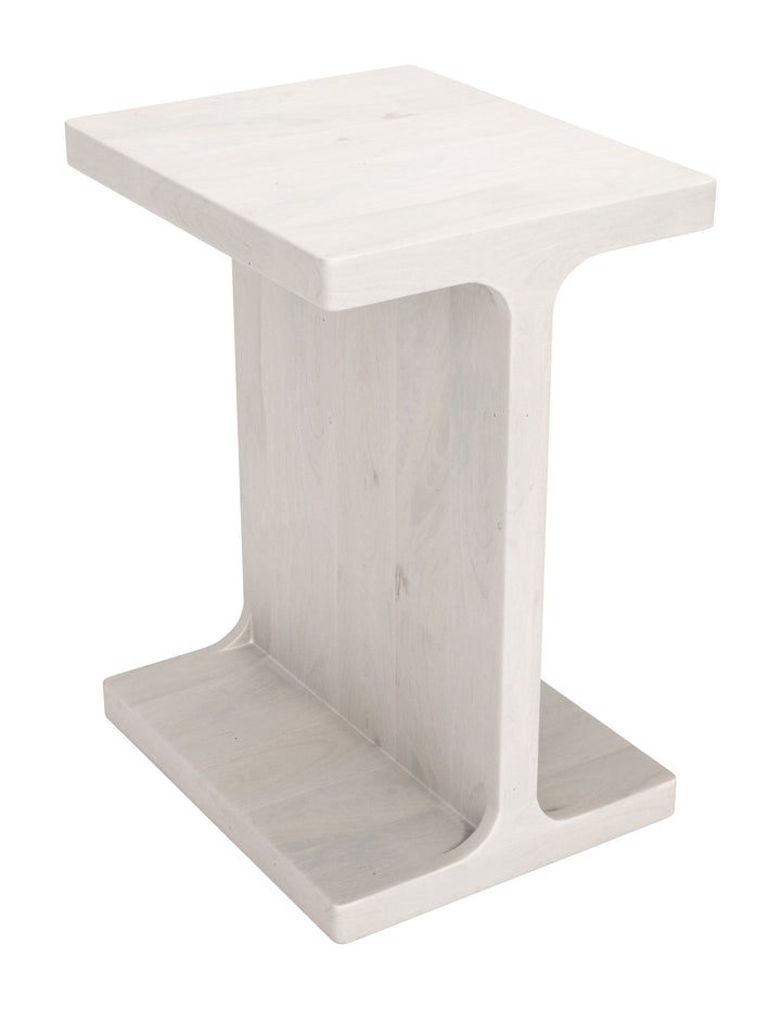 Zuo Bama Side Table Whitewashed