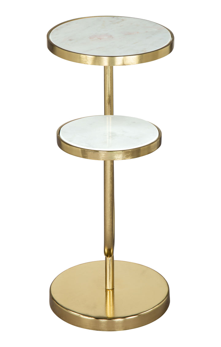 Zuo Marc Side Table White & Gold