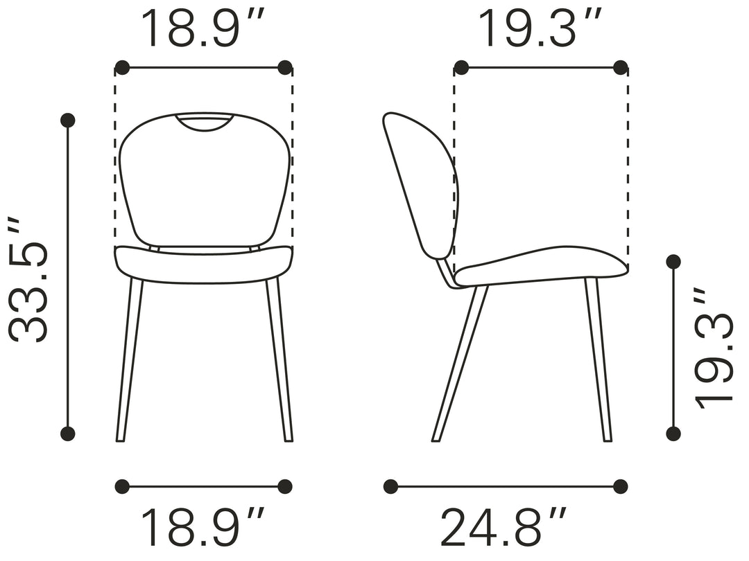 Zuo Terrence Dining Chair (Set of 2) Vintage Brown