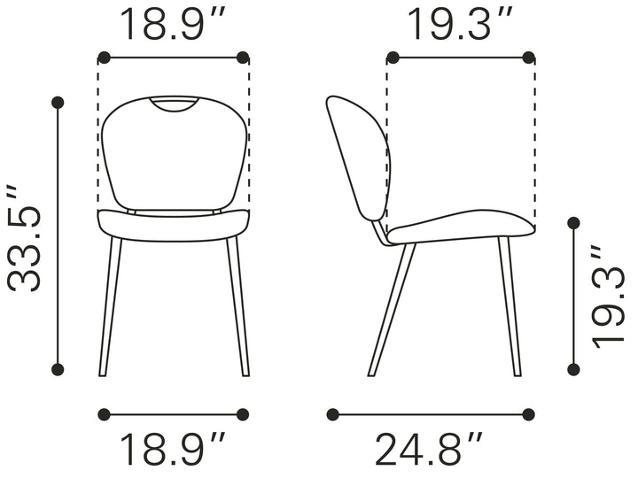 Zuo Terrence Dining Chair (Set of 2) Vintage Brown