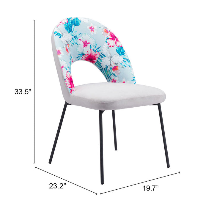 Zuo Torrey Dining Chair (Set of 2) Multicolor Print & Gray
