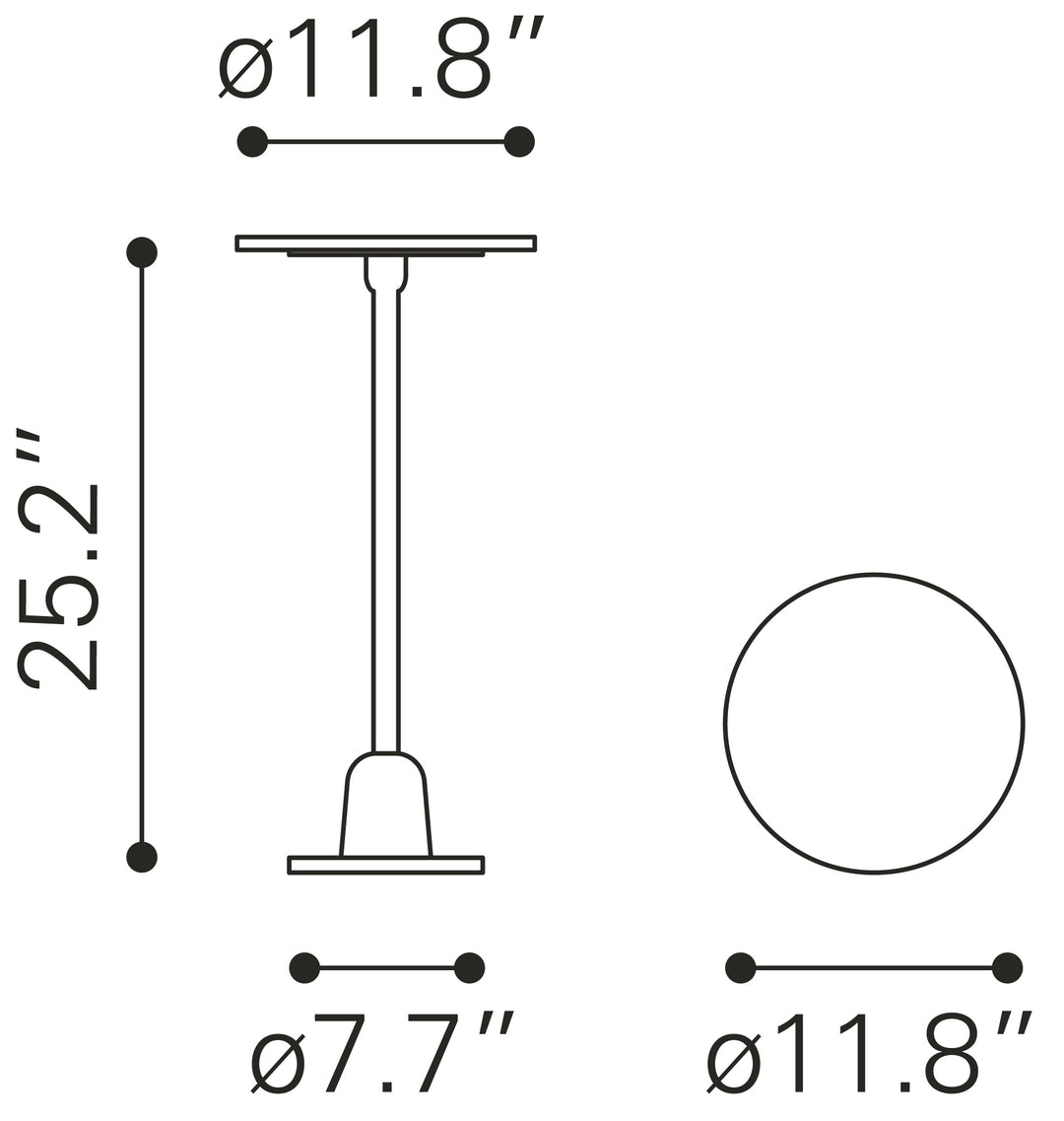 Zuo Woozy Side Table White & Black
