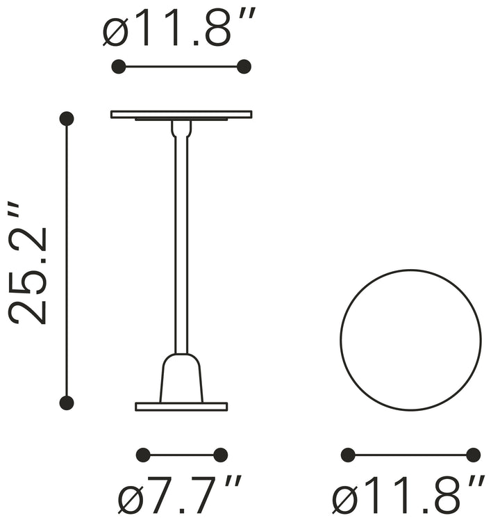 Zuo Woozy Side Table White & Black